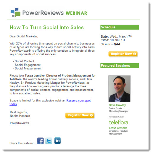 webinar invitations sell the event not the product the point